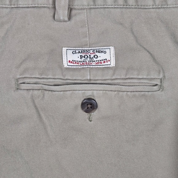 Polo Ralph Lauren Mens Classic Chino Pants Tan Khaki 100% Cotton 36x30 26283 - Picture 5 of 8